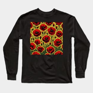 Red Poppy Flower Long Sleeve T-Shirt